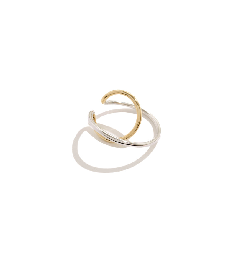 BICOLOR DOUBLE HOOP EARCUFF（SINGLE）