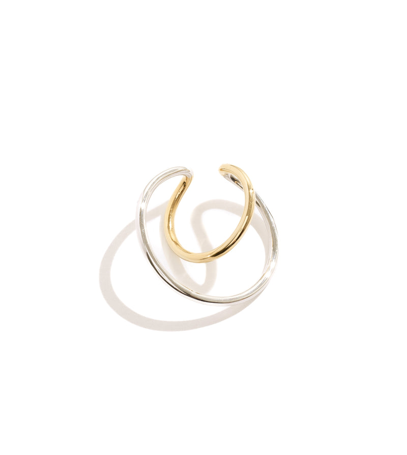 BICOLOR DOUBLE HOOP EARCUFF（SINGLE）