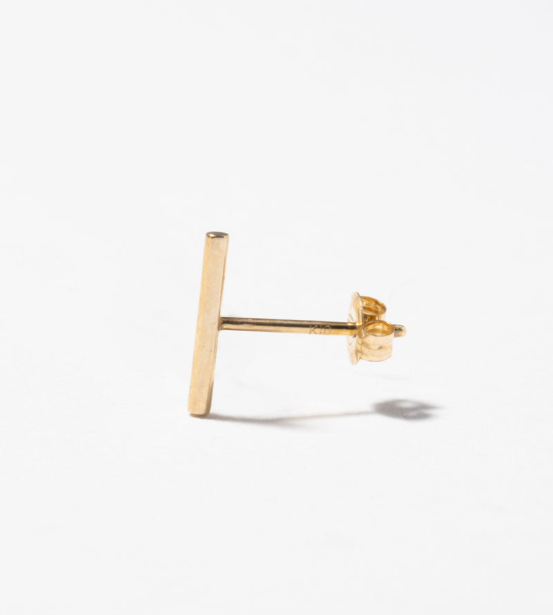 K10YG BAR PIERCED EARRING （SINGLE）