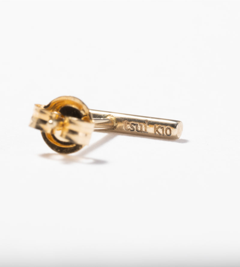 K10YG BAR PIERCED EARRING （SINGLE）