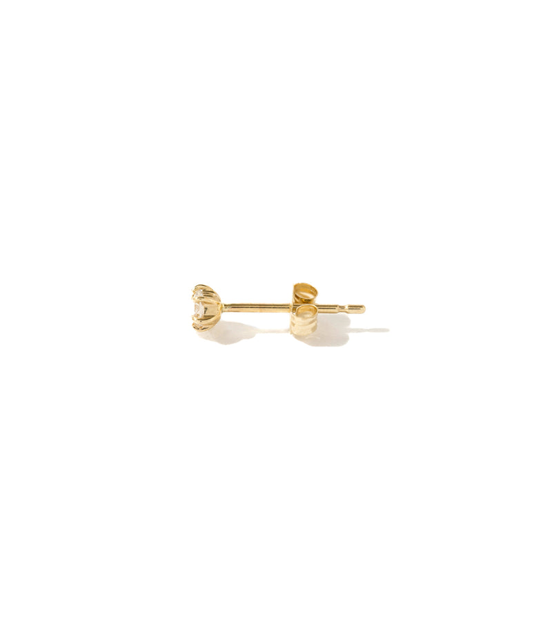 SOLITAIRE DIAMOND PIERCED EARRING（SINGLE）