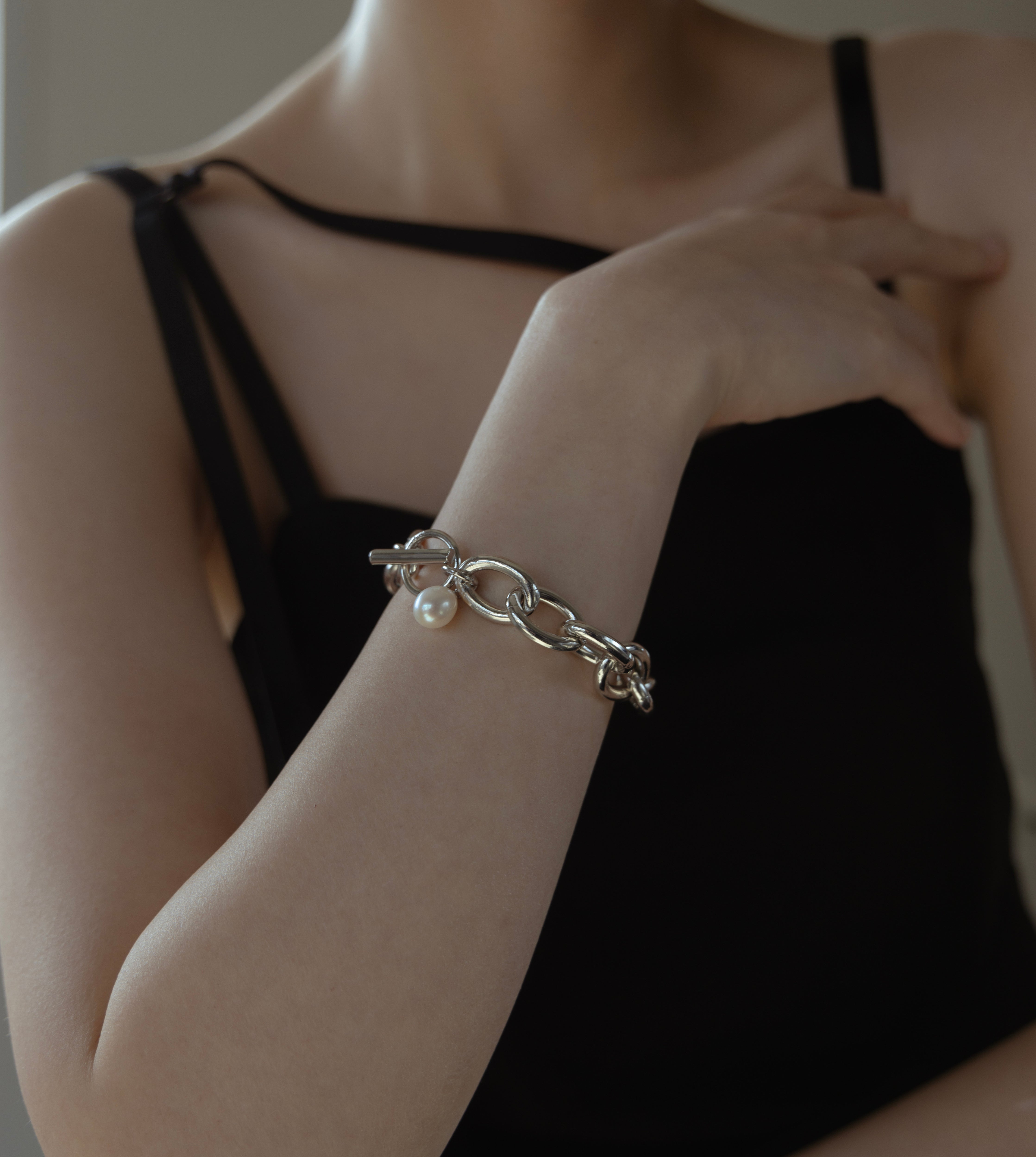 CHAIN PEARL BANGLE (Brass) - 一部予約商品（6/27頃発送）