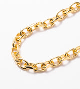 LARGE LINK CHAIN PEARL CHARM NECKLACE 【一部予約注文：1/22頃発送】