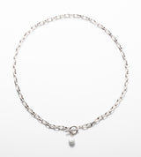 LINK CHAIN STONE CHARM NECKLACE