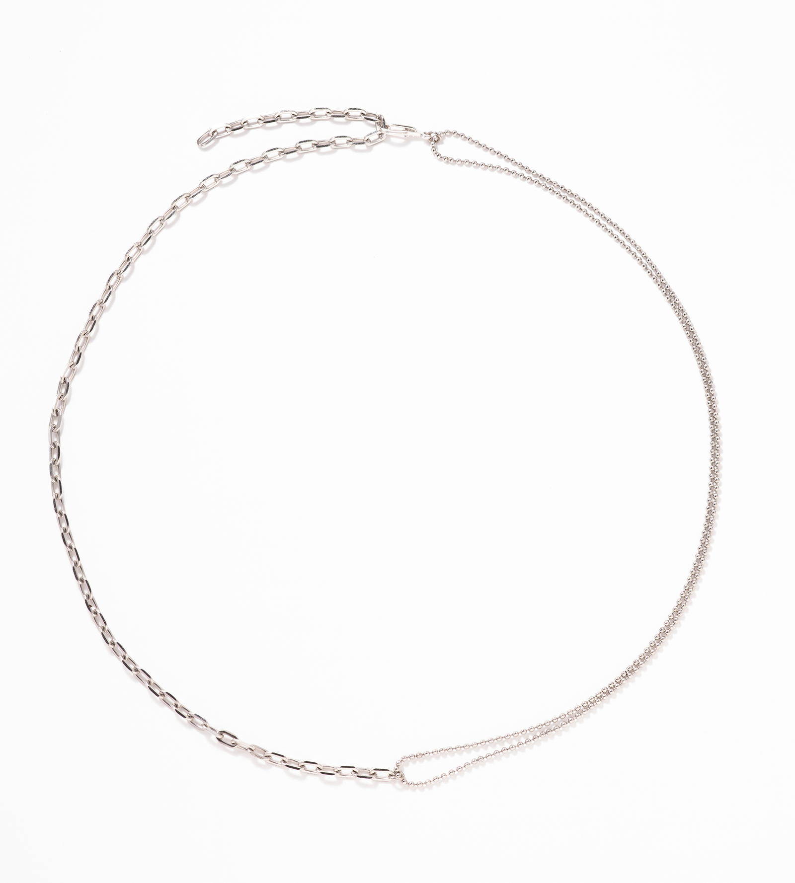 KAMIYA Fringe Chain ネックレス ボールチェーン ベルト タイムレス ステンレス ボール チェーン ブレンド ネックレス