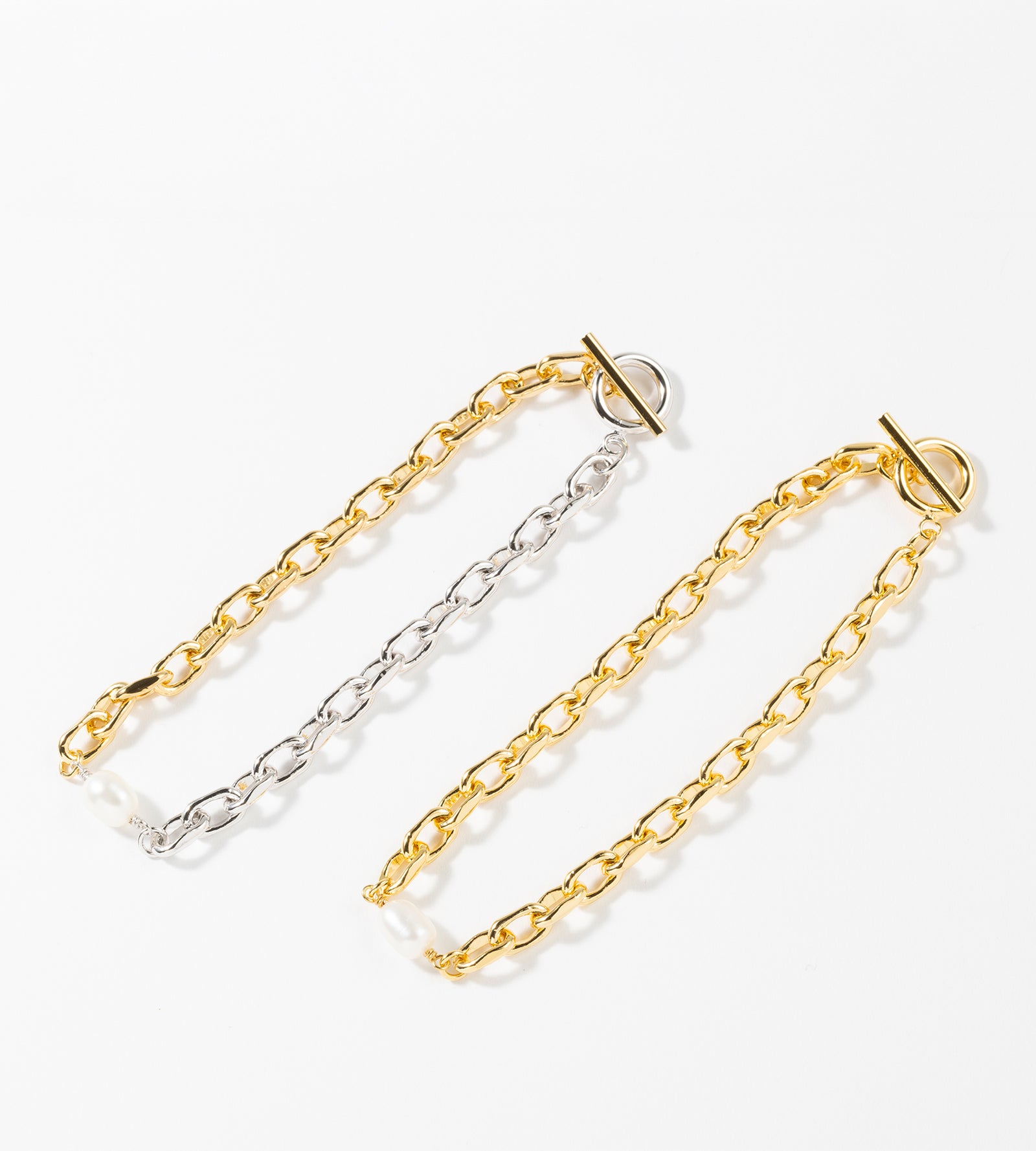 リンク チェーン パール セッティング ブレスレット