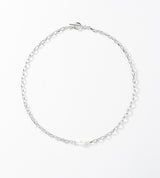 SMALL LINK CHAIN PEARL SETTING NECKLACE