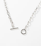 SMALL LINK CHAIN PEARL SETTING NECKLACE