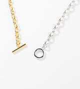 SMALL LINK CHAIN PEARL SETTING NECKLACE
