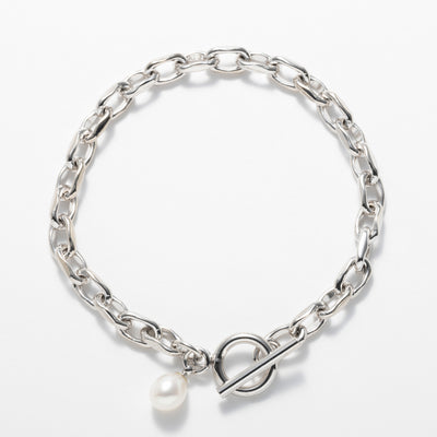 LINK CHAIN PEARL CHARM BRACELET