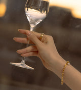 LINK CHAIN PEARL CHARM BRACELET