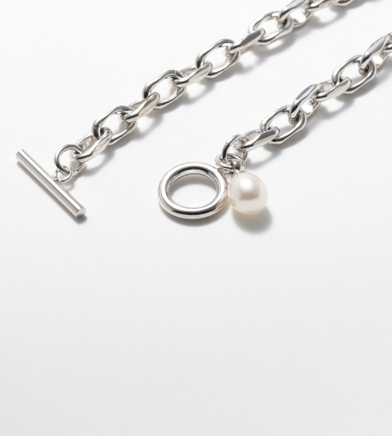 LINK CHAIN PEARL CHARM BRACELET - tsui LINK CHAIN PEARL CHARM BRACELET - tsui
