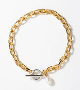 LINK CHAIN PEARL CHARM BRACELET