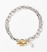 LINK CHAIN PEARL CHARM BRACELET