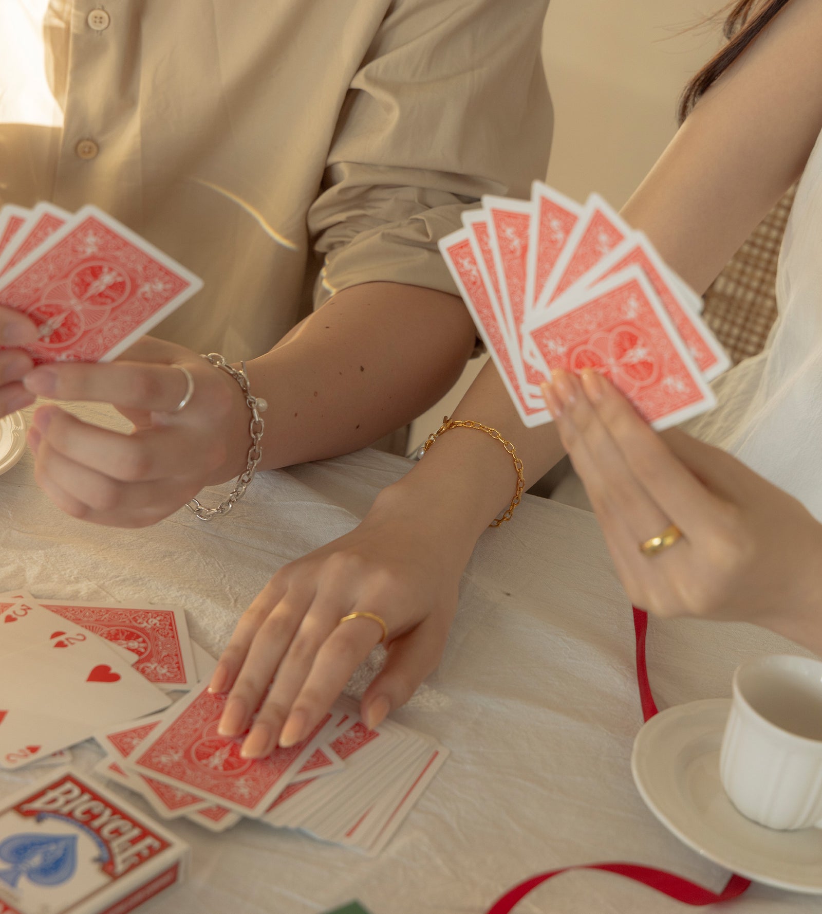 LINK CHAIN PEARL CHARM BRACELET - tsui