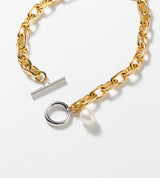 LINK CHAIN PEARL CHARM BRACELET