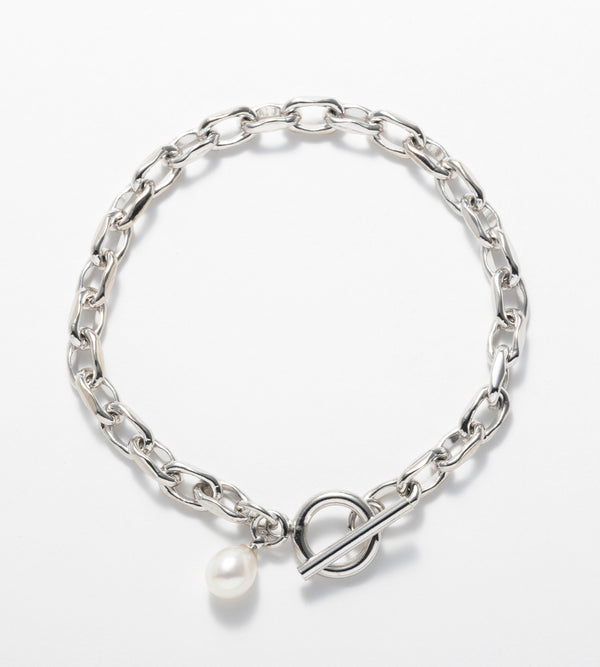 LINK CHAIN PEARL CHARM BRACELET