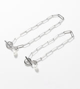 SQUARE CHAIN PEARL CHARM BRACELET