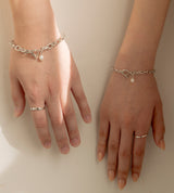 LARGE LINK CHAIN PEARL CHARM BRACELET 【一部予約注文：1/22頃発送】