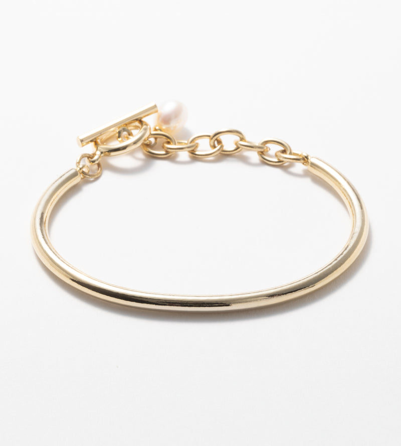 【予約注文】CHAIN PEARL BANGLE (Brass)