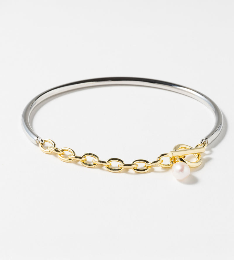 CHAIN PEARL BANGLE (Brass)