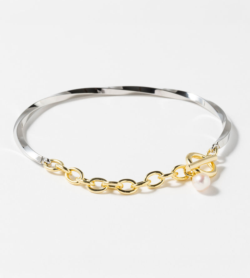 CHAIN PEARL BANGLE (Brass)