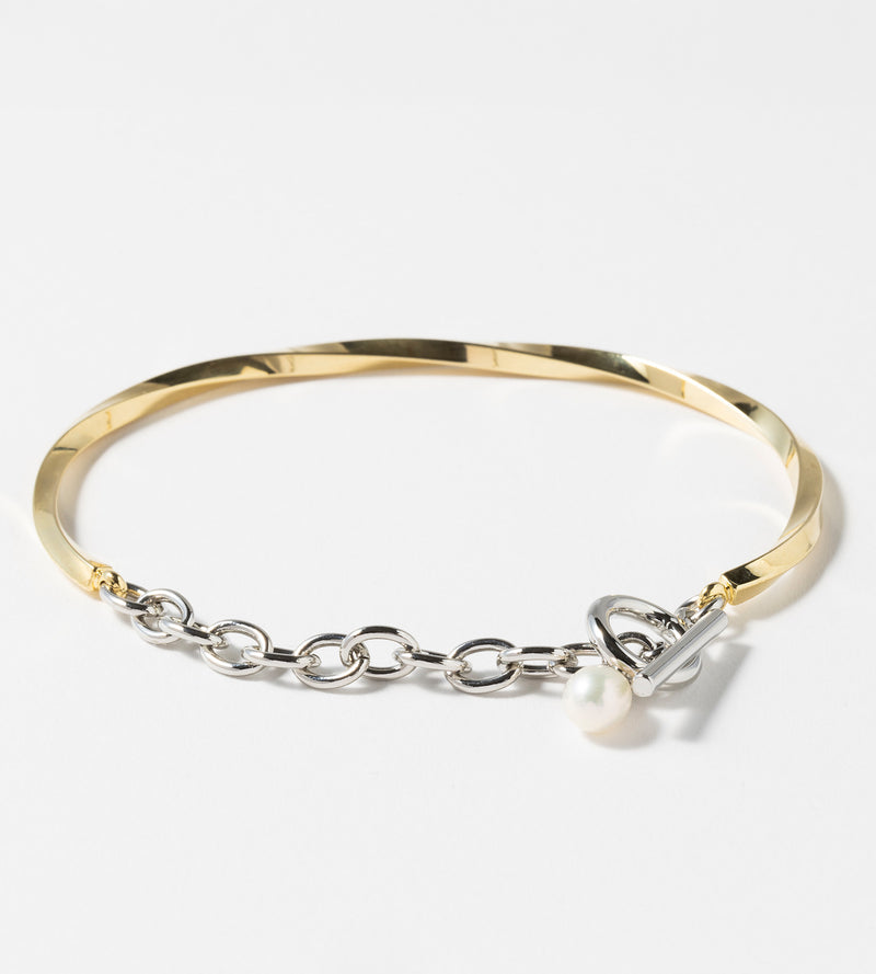 CHAIN PEARL BANGLE (Brass)