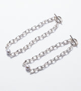 LINK CHAIN GRAY PEARL SETTING BRACELET