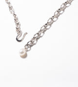 LINK CHAIN END PEARL BRACELET