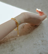 LINK CHAIN END PEARL BRACELET