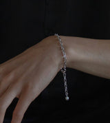 LINK CHAIN END PEARL BRACELET