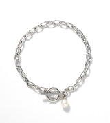 Fine Link Chain Pearl Charm Bracelet