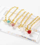 【数量限定】 LINK CHAIN ROSE CHARM BRACELET