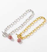 【数量限定】 LINK CHAIN ROSE CHARM BRACELET