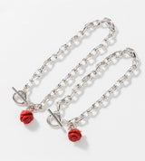 【数量限定】 LINK CHAIN ROSE CHARM BRACELET