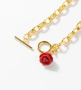 【数量限定】 LINK CHAIN ROSE CHARM BRACELET