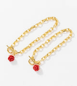 【数量限定】 LINK CHAIN ROSE CHARM BRACELET