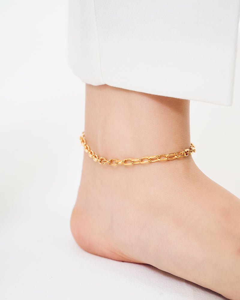 FINE LINK CHAIN PEARL CHARM ANKLET