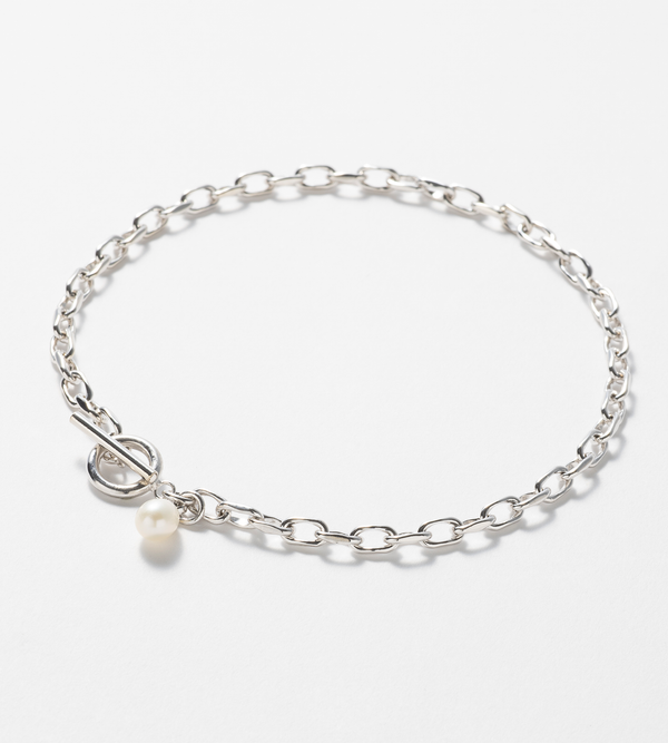 FINE LINK CHAIN PEARL CHARM ANKLET