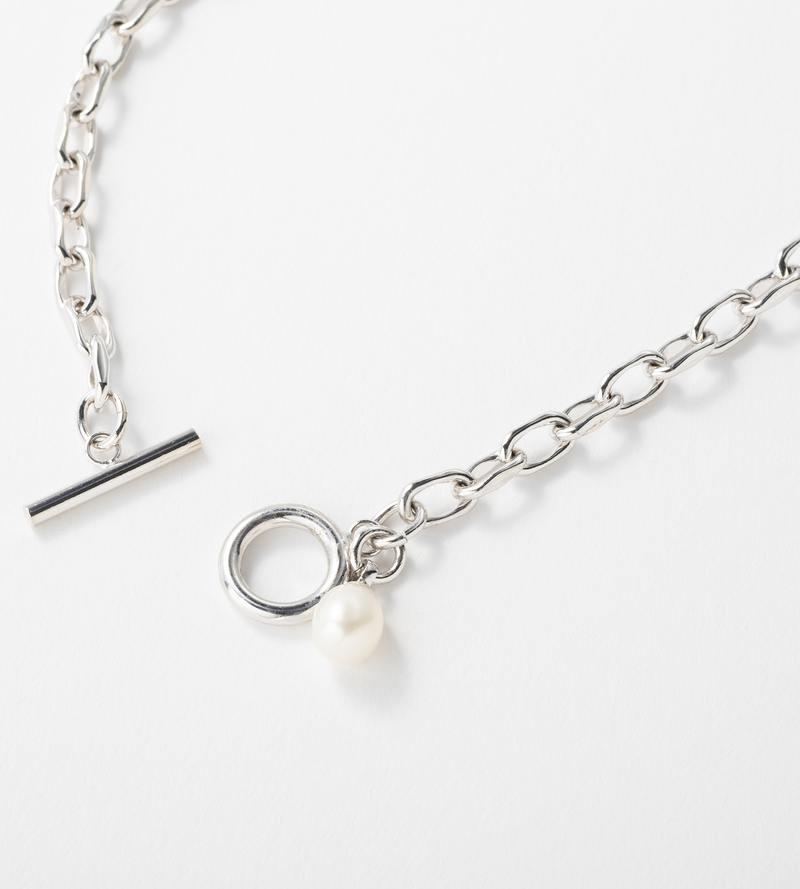 FINE LINK CHAIN PEARL CHARM ANKLET