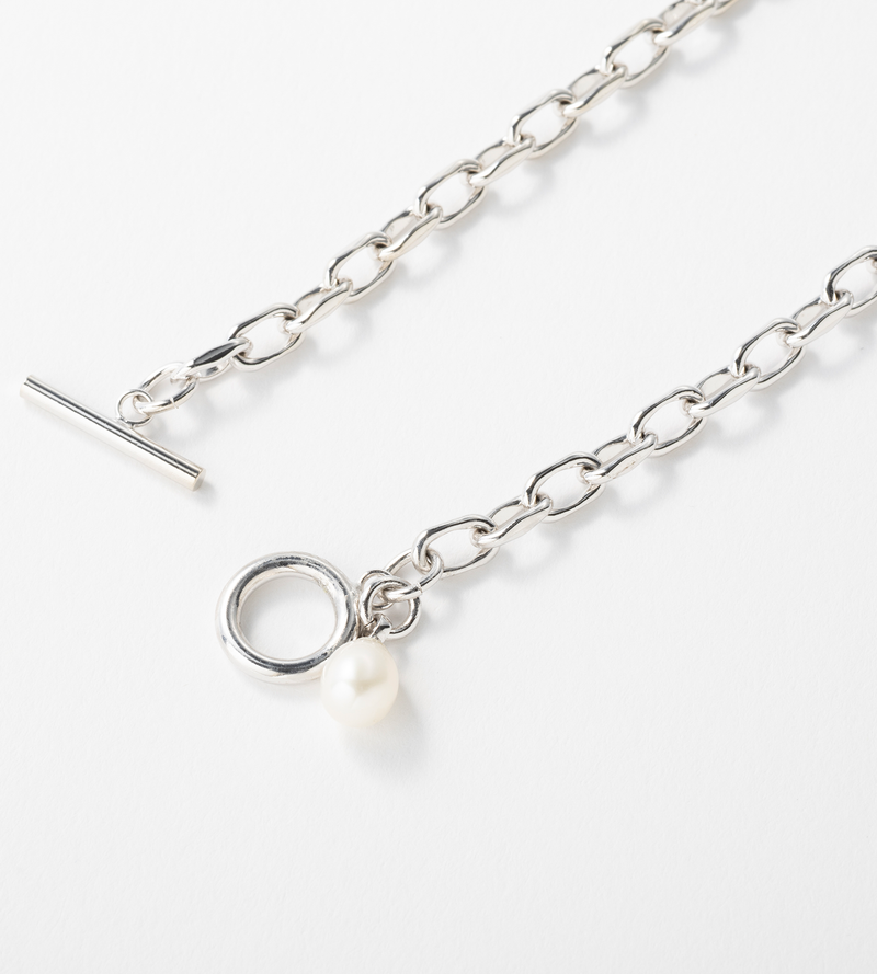 FINE LINK CHAIN PEARL CHARM ANKLET