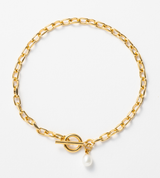 FINE LINK CHAIN PEARL CHARM ANKLET