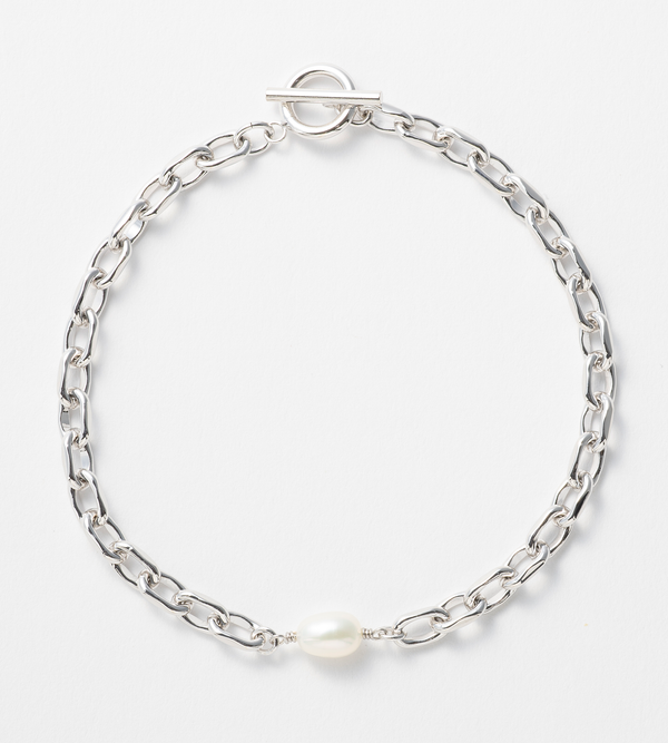 LINK CHAIN PEARL SETTING ANKLET