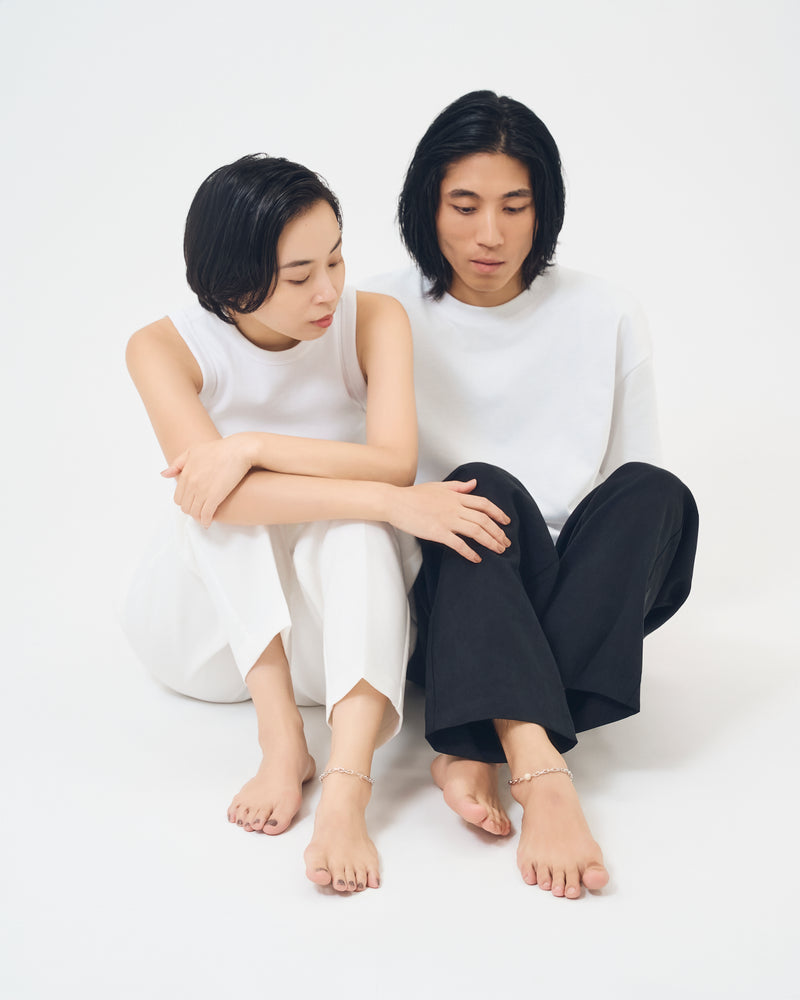 SMALL LINK CHAIN PEARL SETTING ANKLET