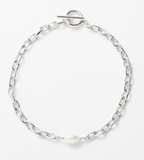 FINE LINK CHAIN PEARL SETTING ANKLET