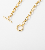 FINE LINK CHAIN PEARL SETTING ANKLET