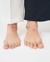 SQUARE CHAIN PEARL CHARM ANKLET