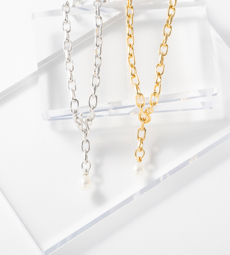 LINK CHAIN END PEARL ANKLET