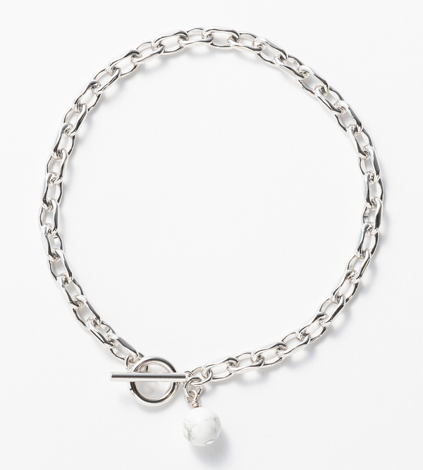 LINK CHAIN STONE CHARM ANKLET