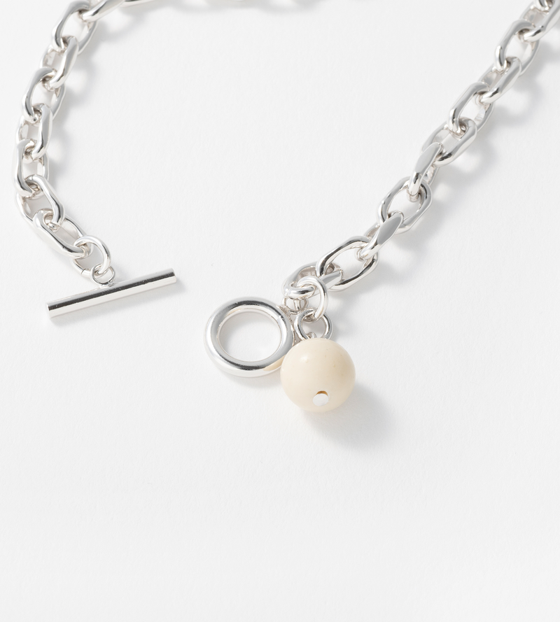 LINK CHAIN STONE CHARM ANKLET